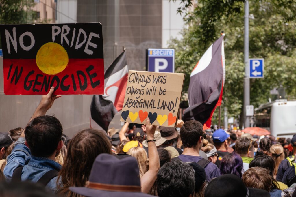 protesta aborigena a Melbourne